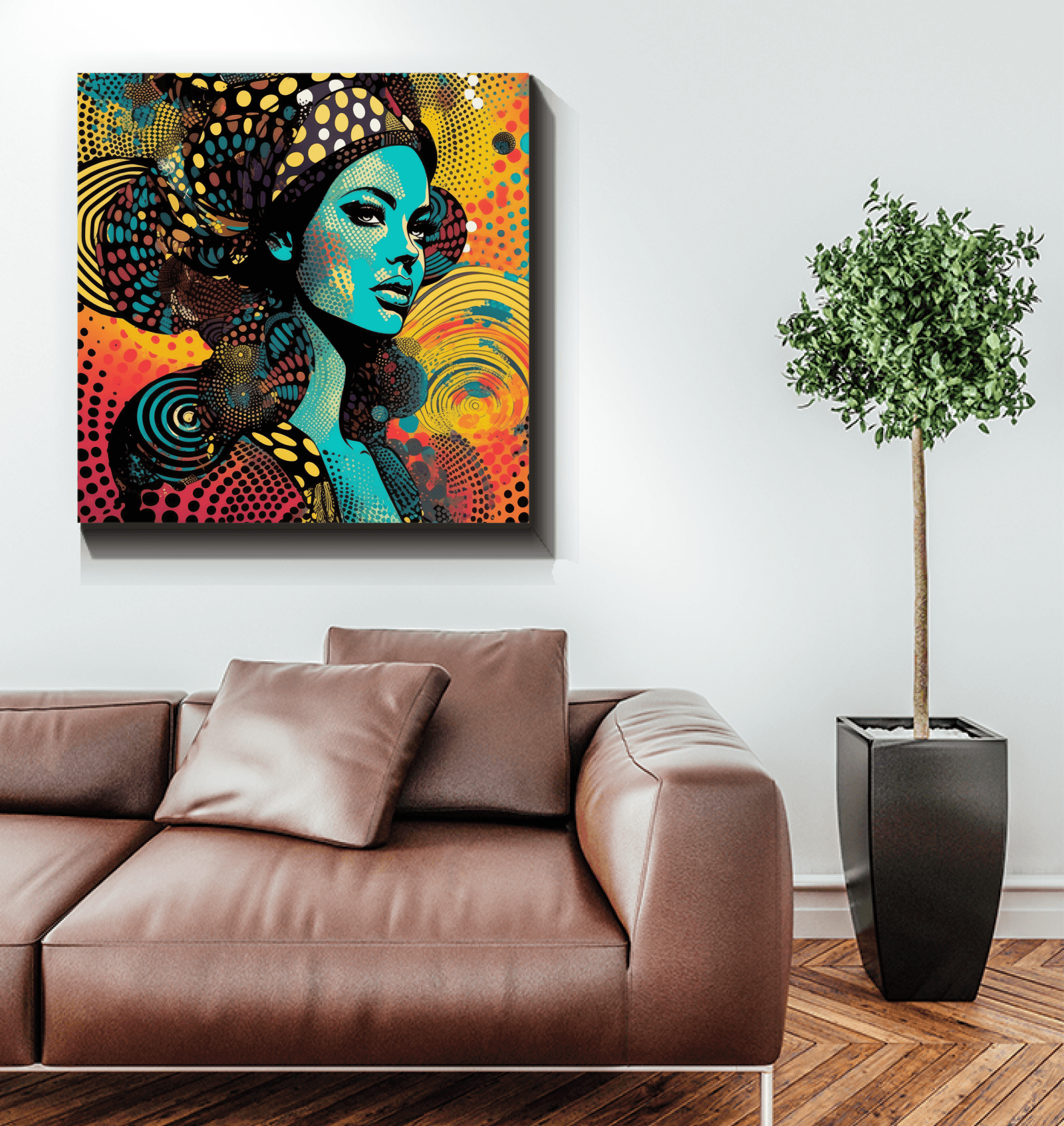 Line Life Canvas art in a stylish bedroom.