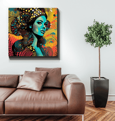 Line Life Canvas art in a stylish bedroom.