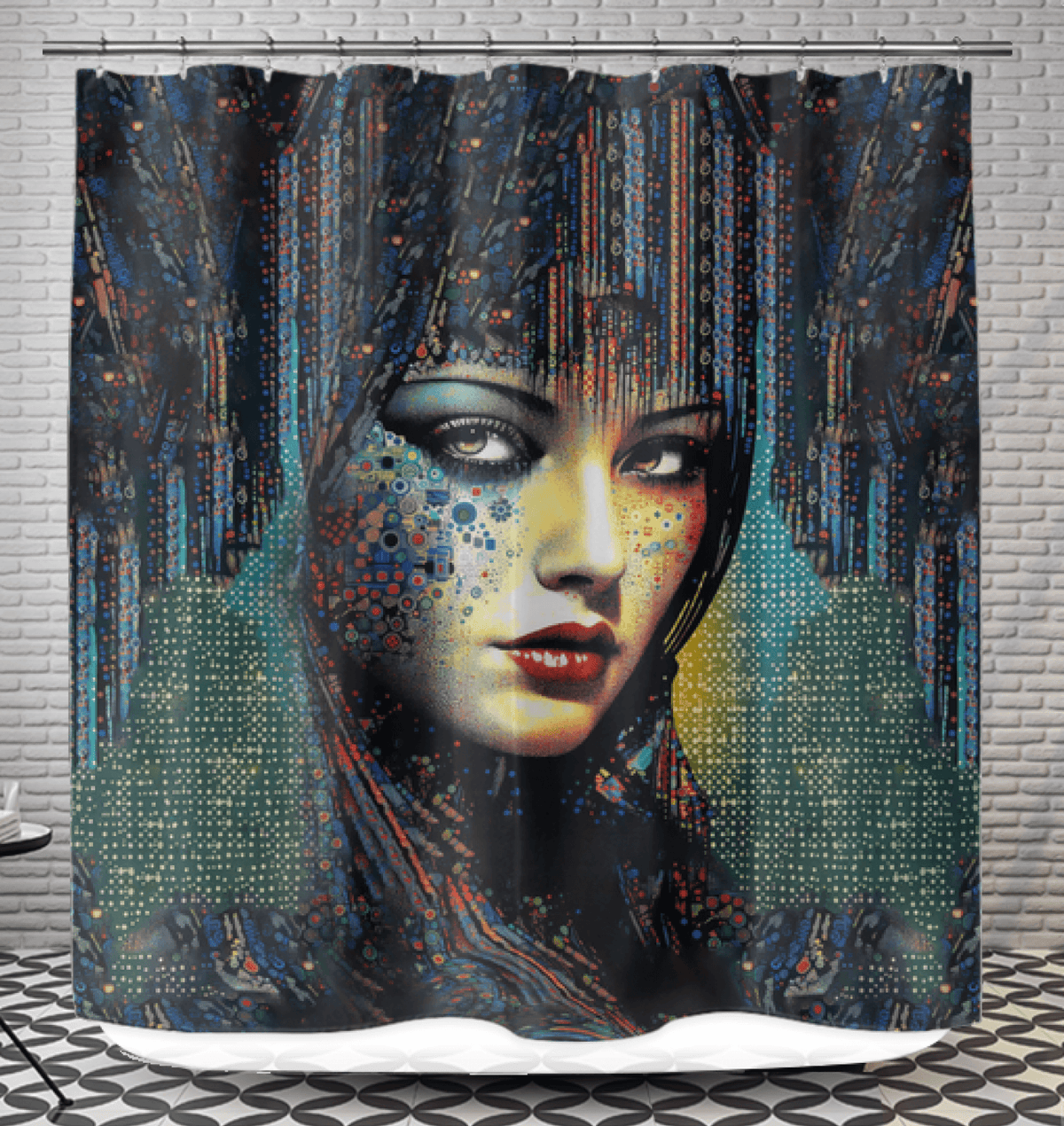 Line Love Shower Curtain - Bathroom Decor.