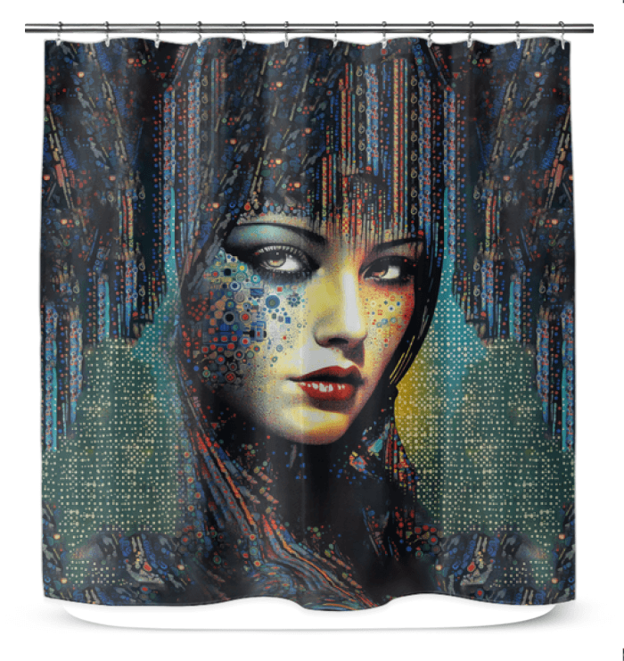 Modern Line Love Shower Curtain.