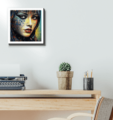 Line Love Artwork on Canvas - Detailed Texture View.