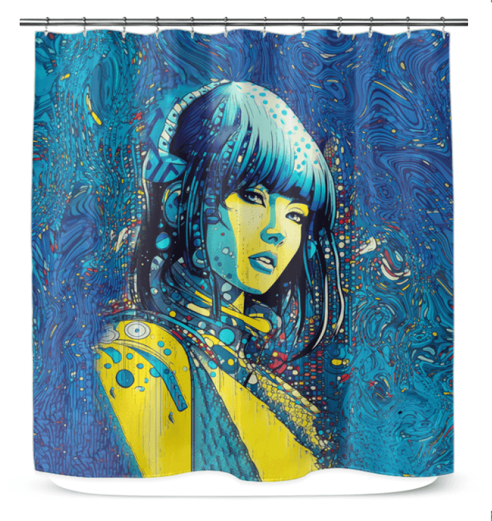 Modern Shower Curtain - Line Luminance Design.