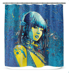 Modern Shower Curtain - Line Luminance Design.