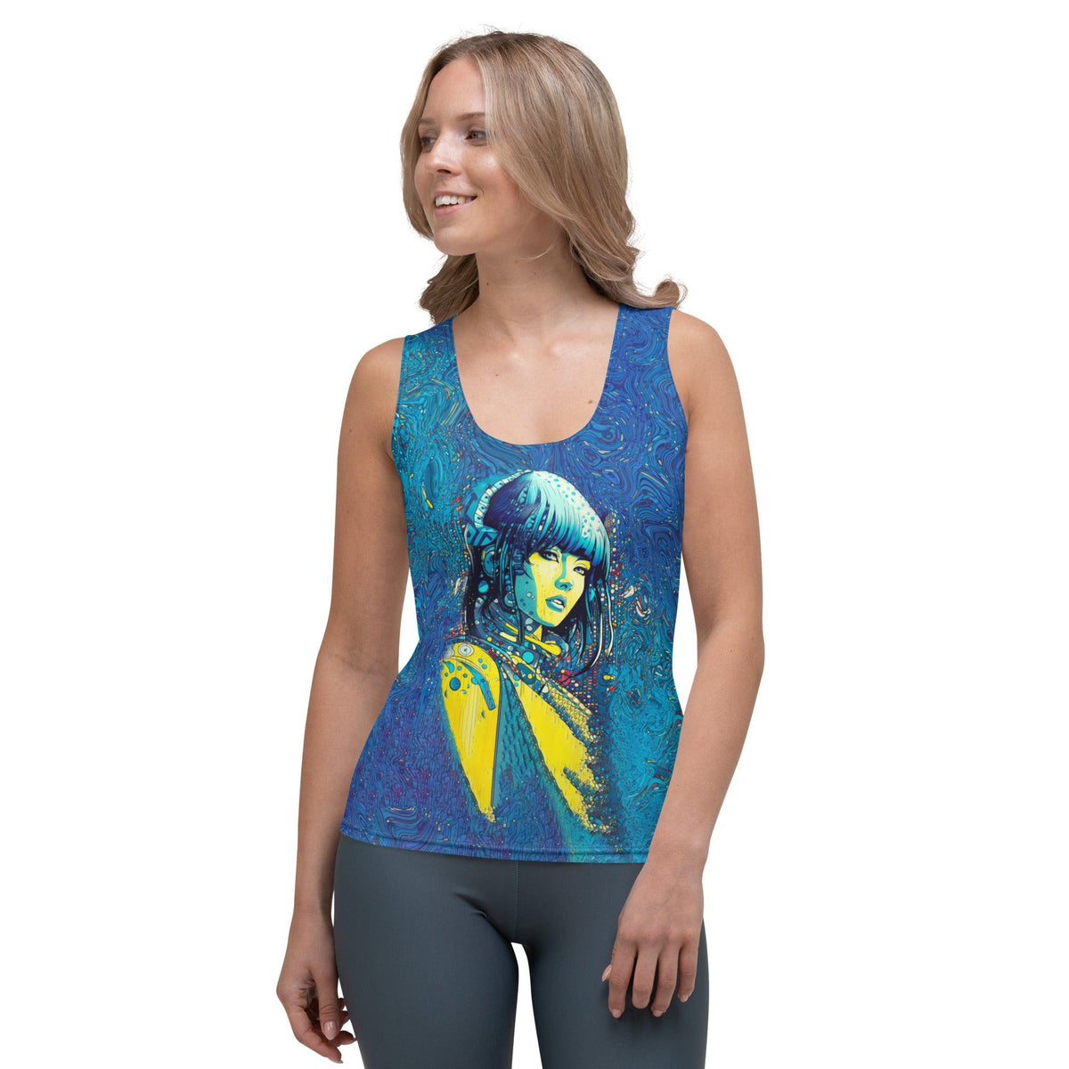 Line Luminance Sublimation Tank Top front view.