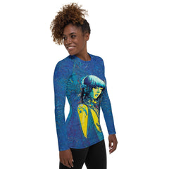 Line Luminance women's rash guard front view.