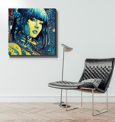 Line Luminance wrapped canvas for art enthusiasts.