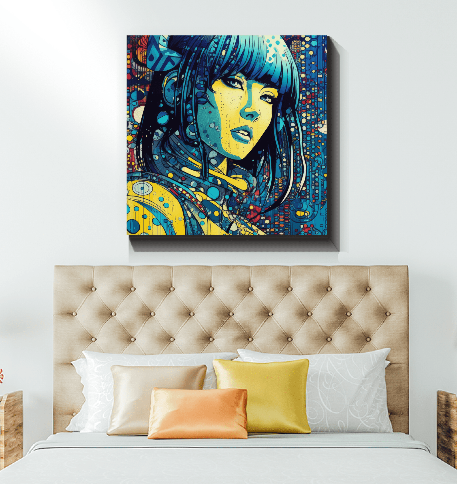 Line Luminance abstract wrapped canvas for decor aficionados.
