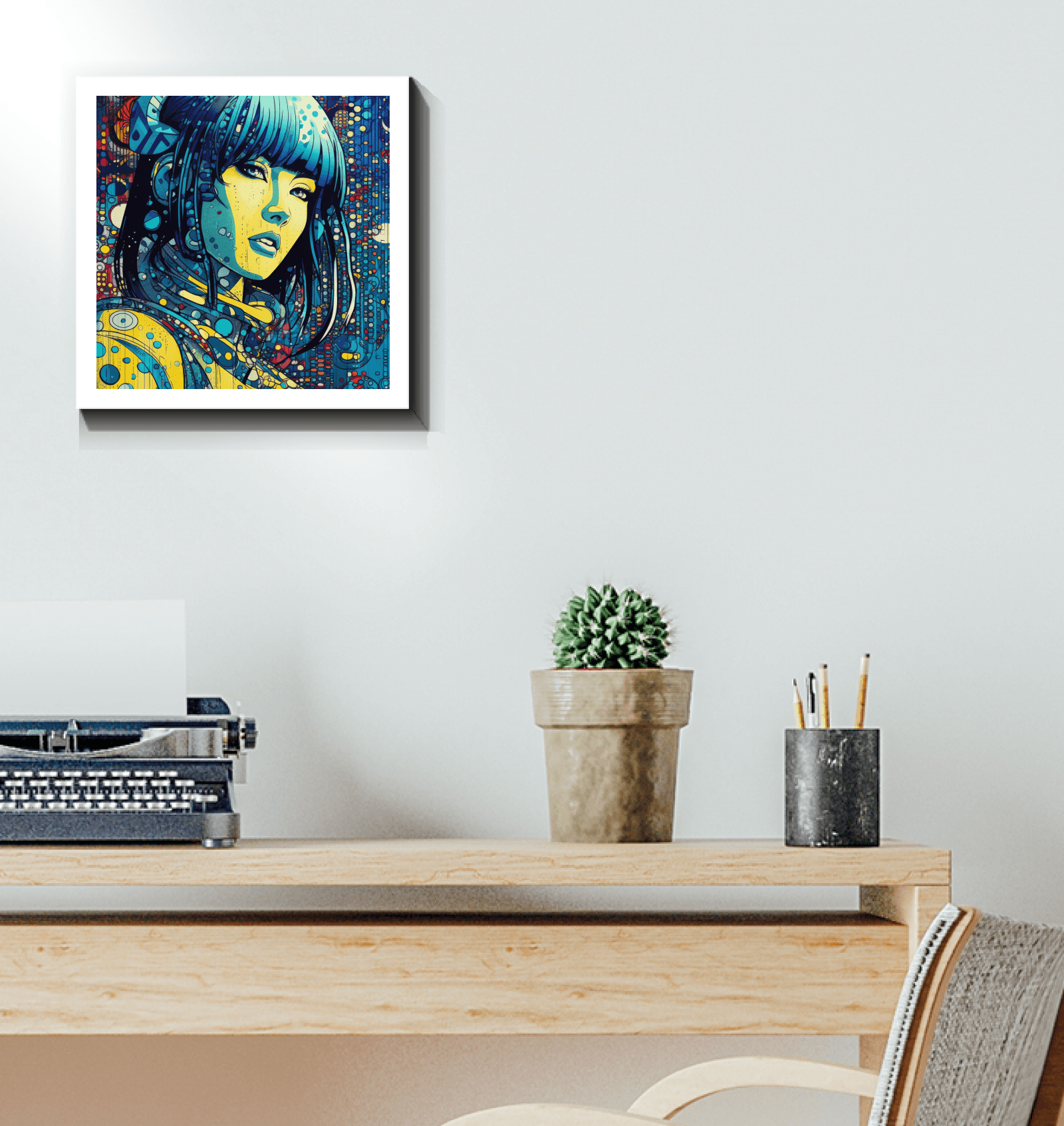 Abstract Line Luminance art piece wrapped canvas.