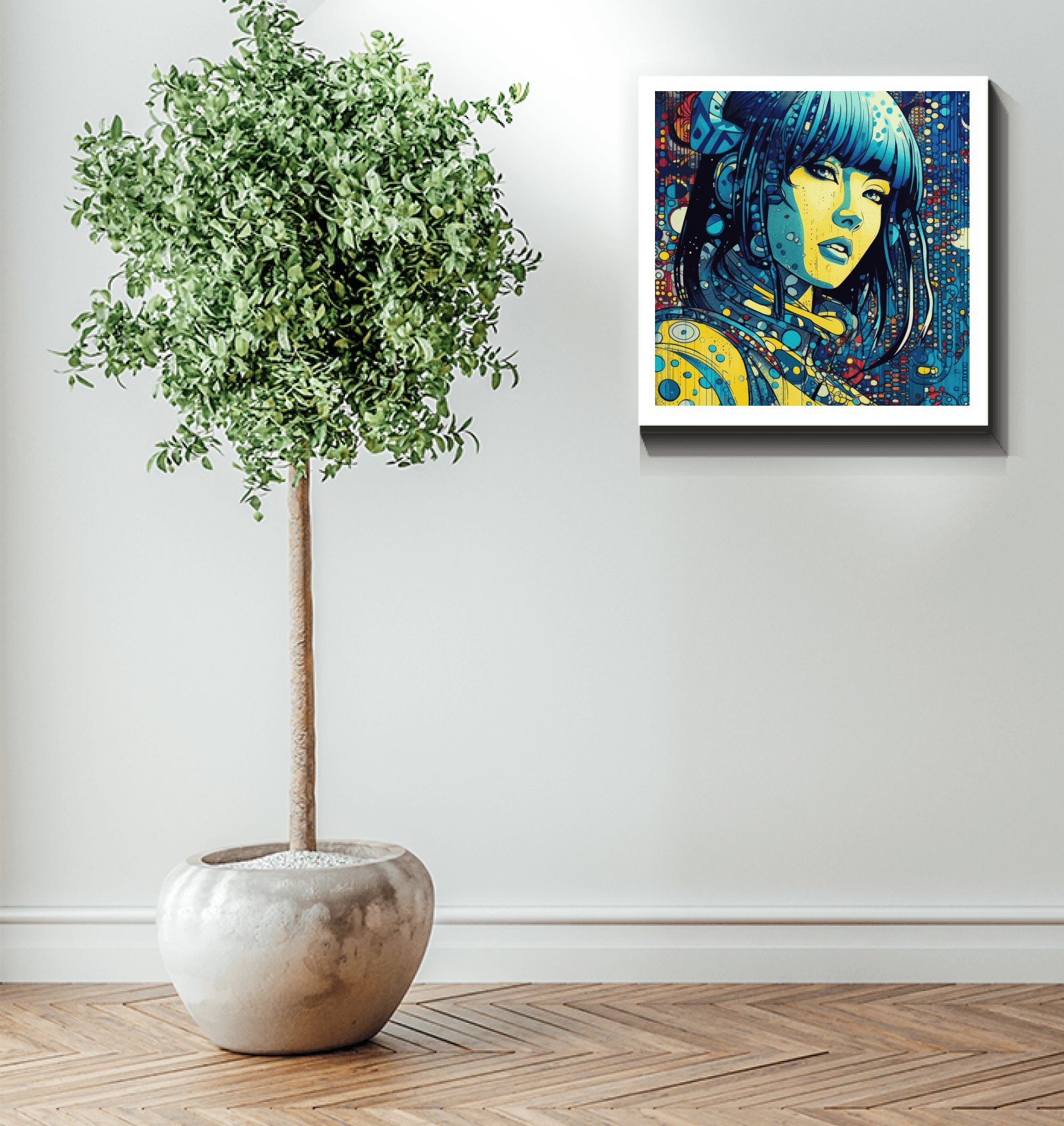 Elegant abstract Line Luminance art on canvas.