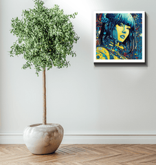 Elegant abstract Line Luminance art on canvas.