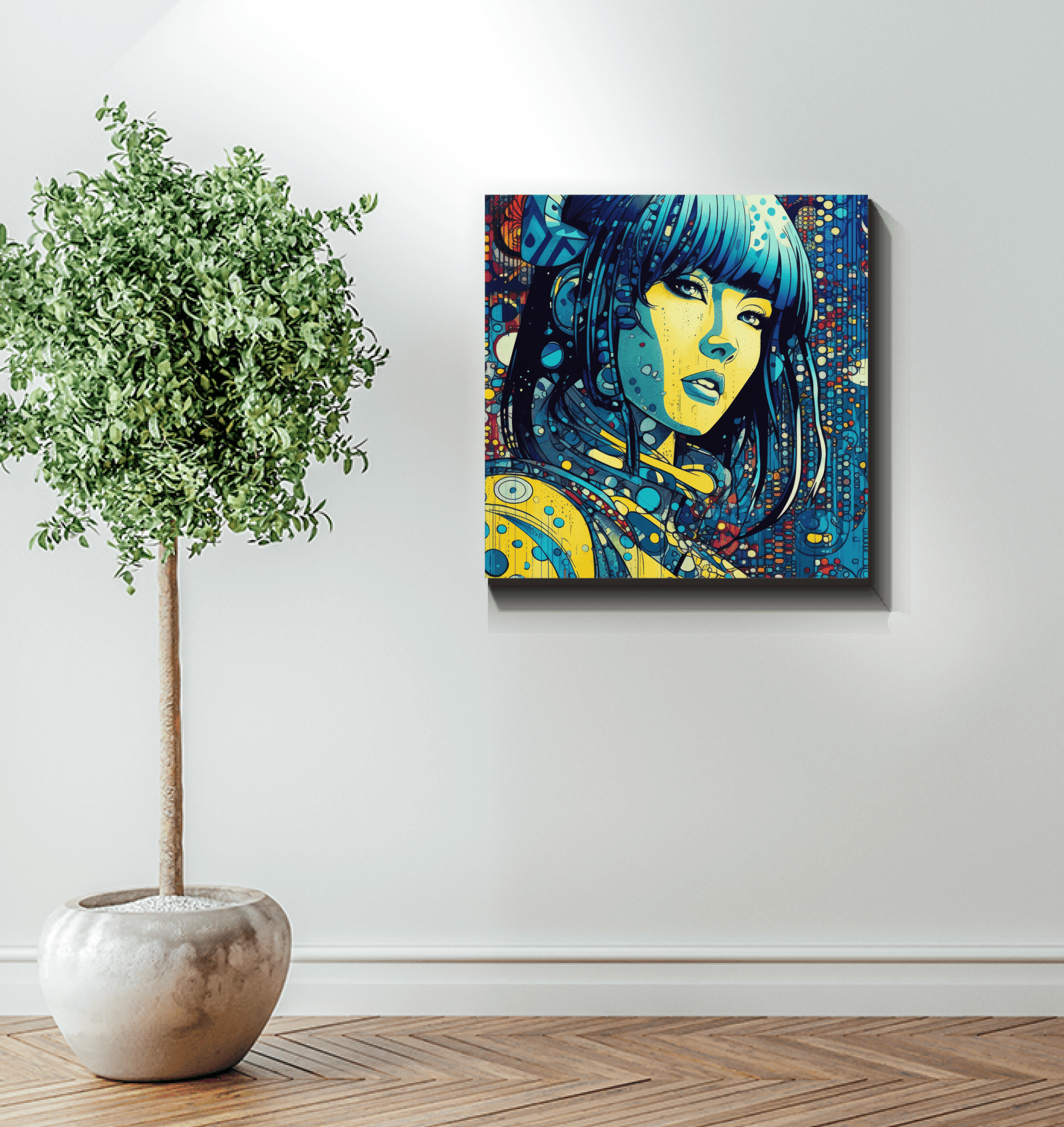 Line Luminance: a modern wrapped canvas masterpiece.