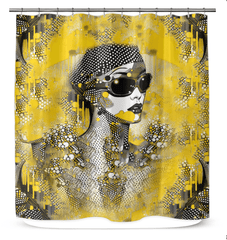 Elegant line luminosity pattern on a waterproof shower curtain