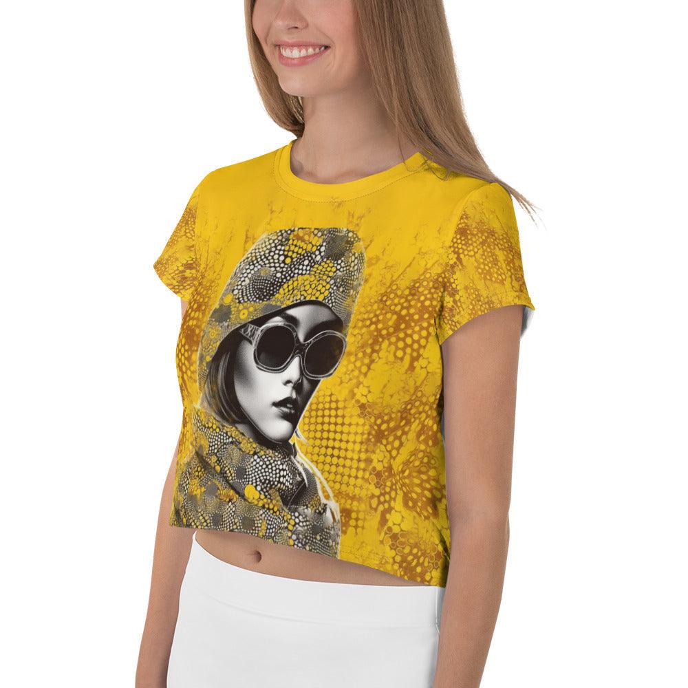 Line Luxury All-Over Print Crop Tee - Beyond T-shirts