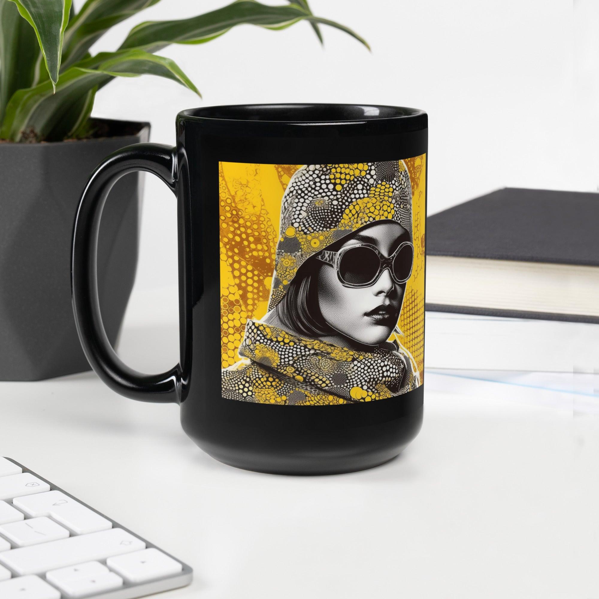 Elegant black glossy mug for stylish kitchens