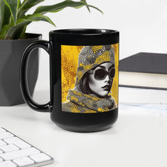 Elegant black glossy mug for stylish kitchens