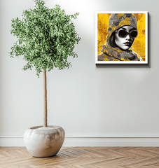 Wall-mounted Line Luxury Wrapped Canvas in a well-lit room.