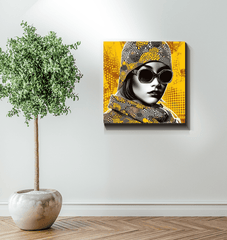 Line Luxury design on wrapped canvas with detailed craftsmanship.
