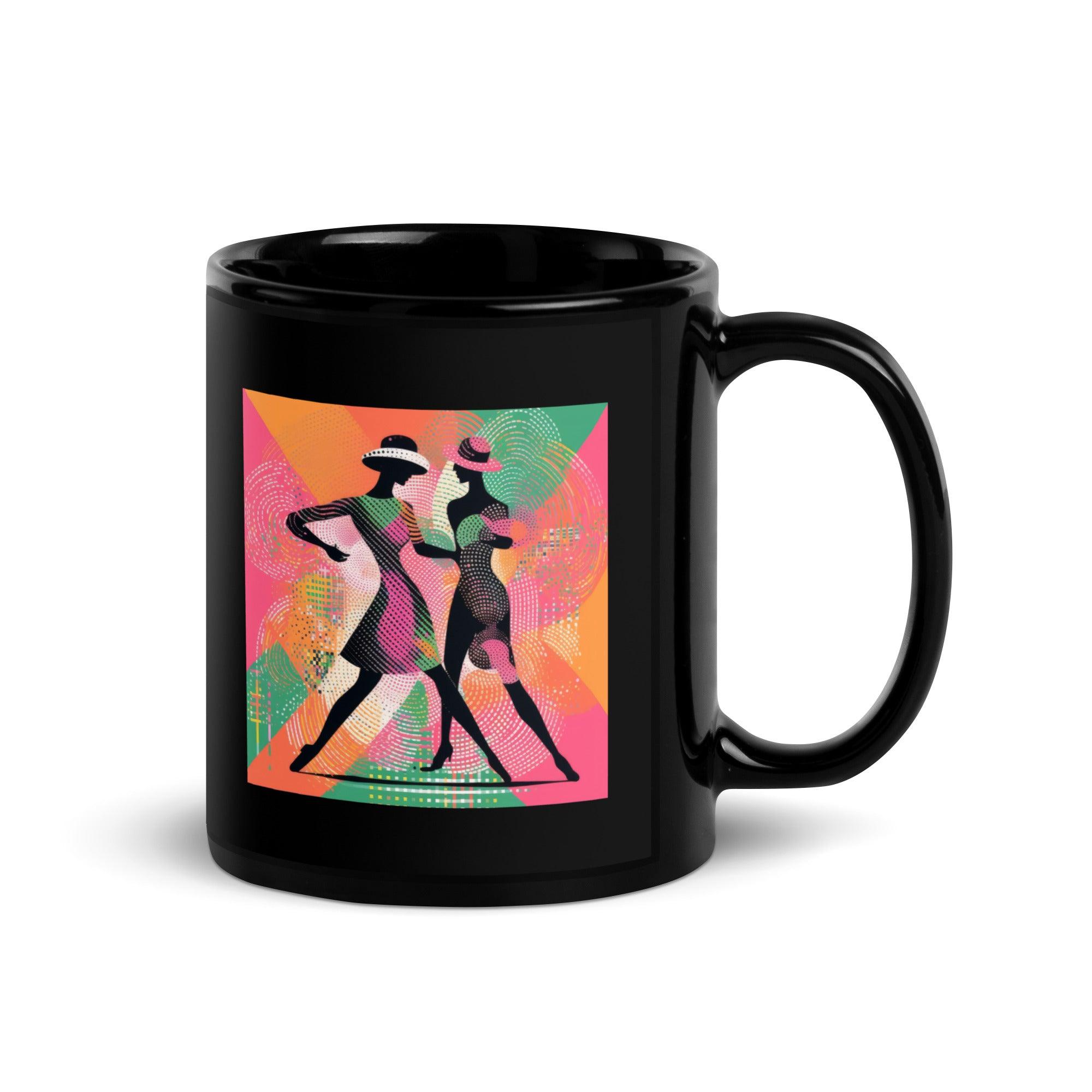 Lyrical Balletic Fashion mug in glossy black finish showcasing elegant design.