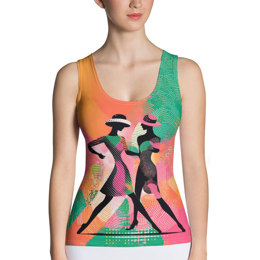 Elegant Lyrical Balletic Fashion Sublimation Tank Top in action