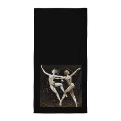 Elegant dance flair towel with feminine design details.