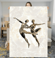 Cozy Sherpa Blanket for Dancers with Fashionable Lyrical Motif