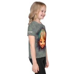 Magical Cherubs Glimpse T-shirt in natural light.