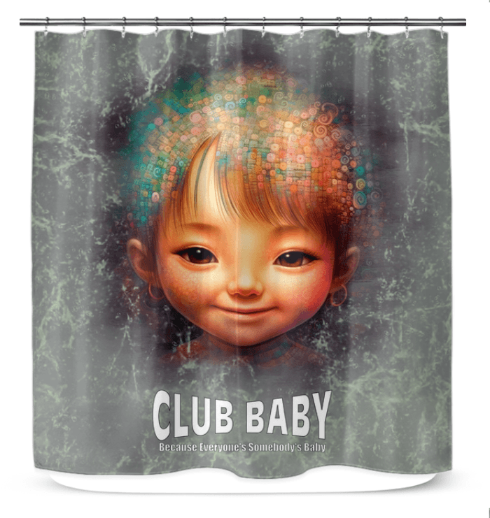 Magical Cherubs Glimpse Shower Curtain enhancing bathroom decor.