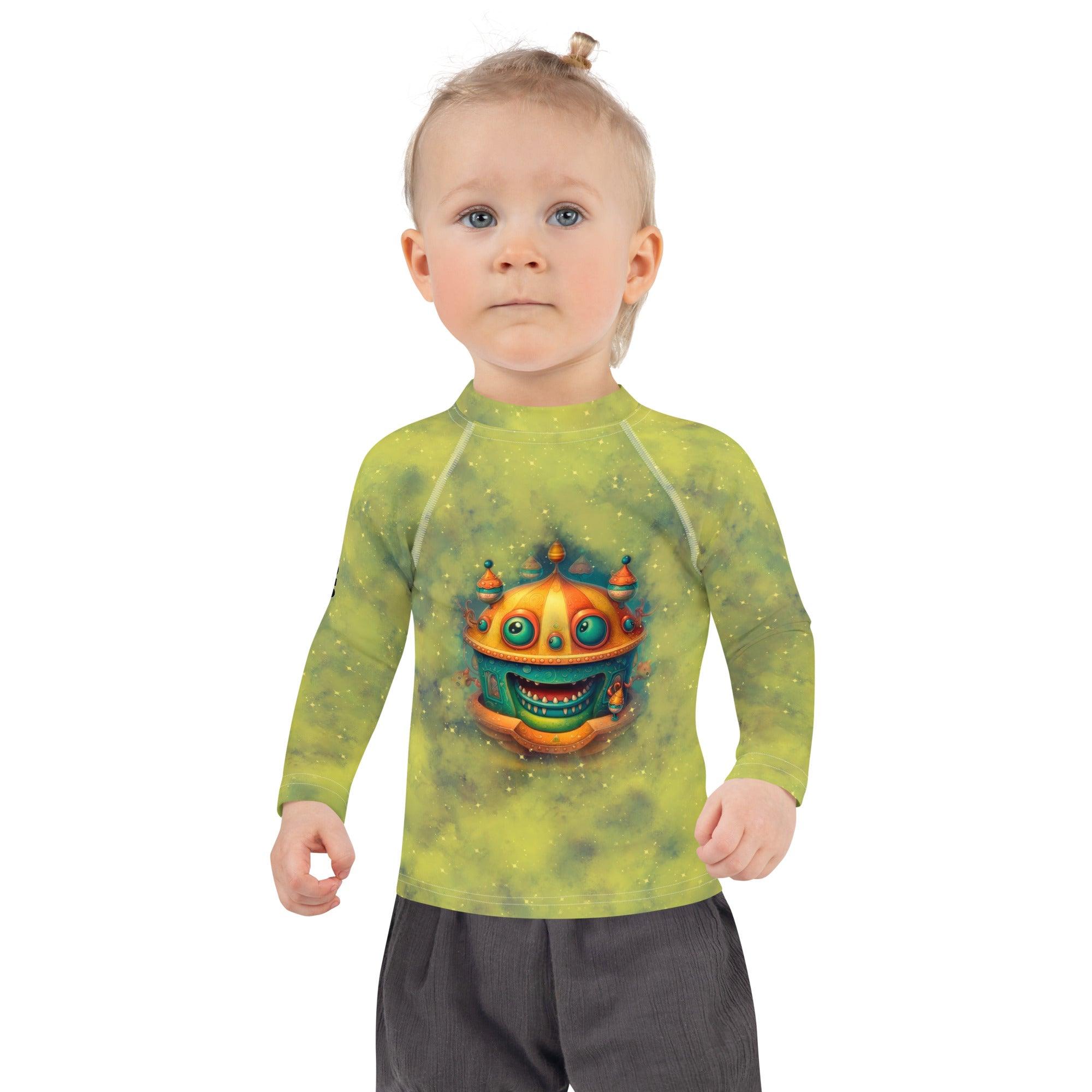 Magical Merry Go Round themed Rash Guard for children.