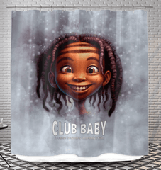 Colorful Magical Peepers shower curtain with whimsical eye patterns.