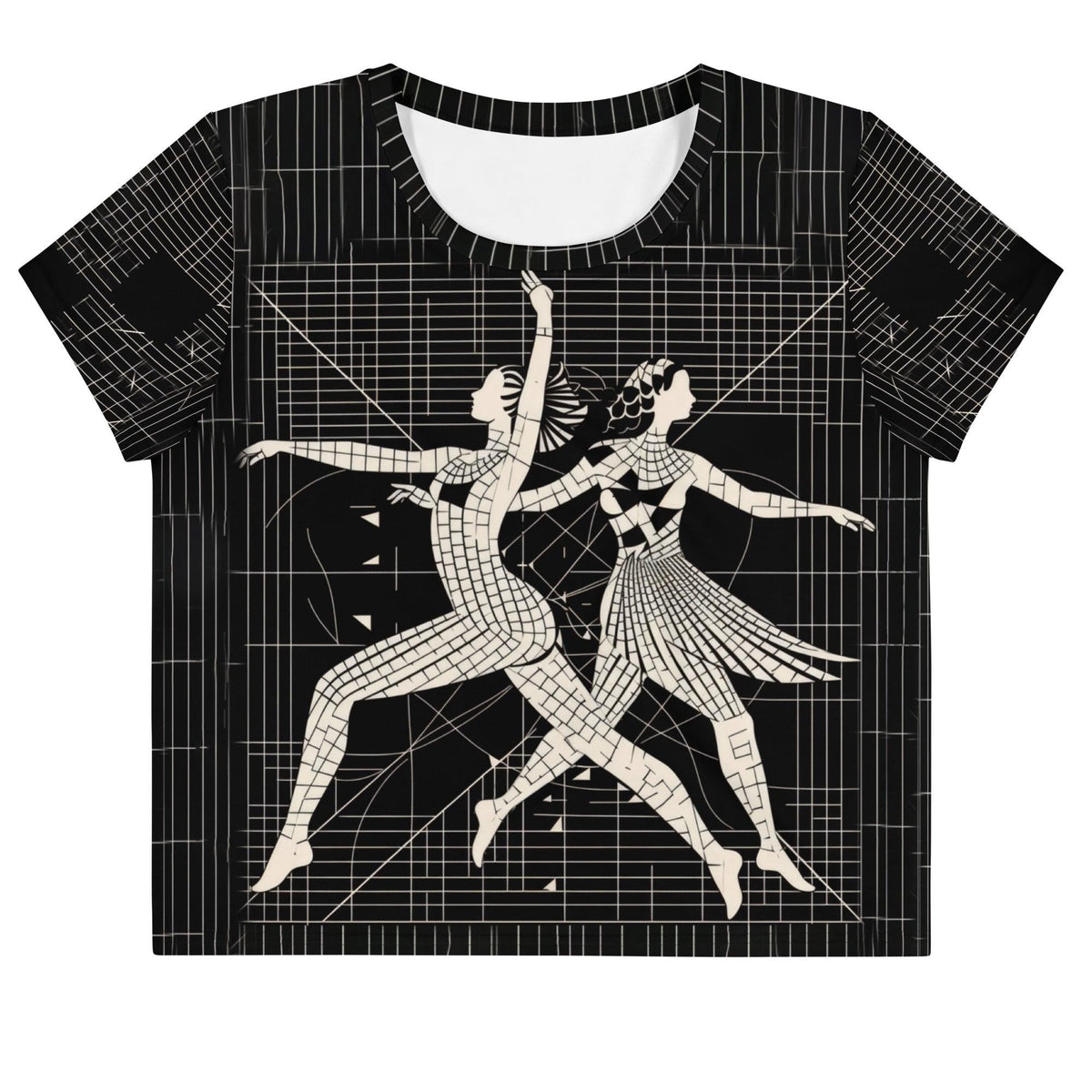 Majestic Balletic Attire crop tee with all-over print design.