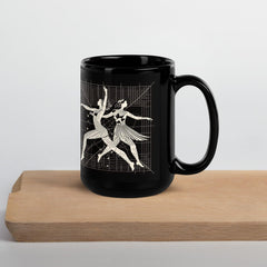 Holding the Majestic Balletic Attire Black Mug, showcasing its elegance.