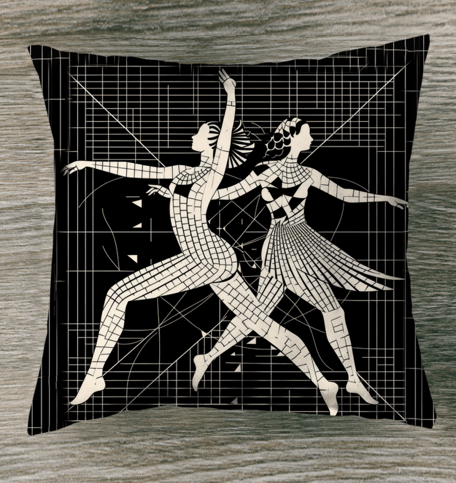 "Majestic ballet-inspired indoor pillow design for elegant home decor."