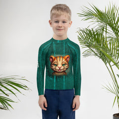 Kids playing in Majestic Feline Visions Rash Guard.