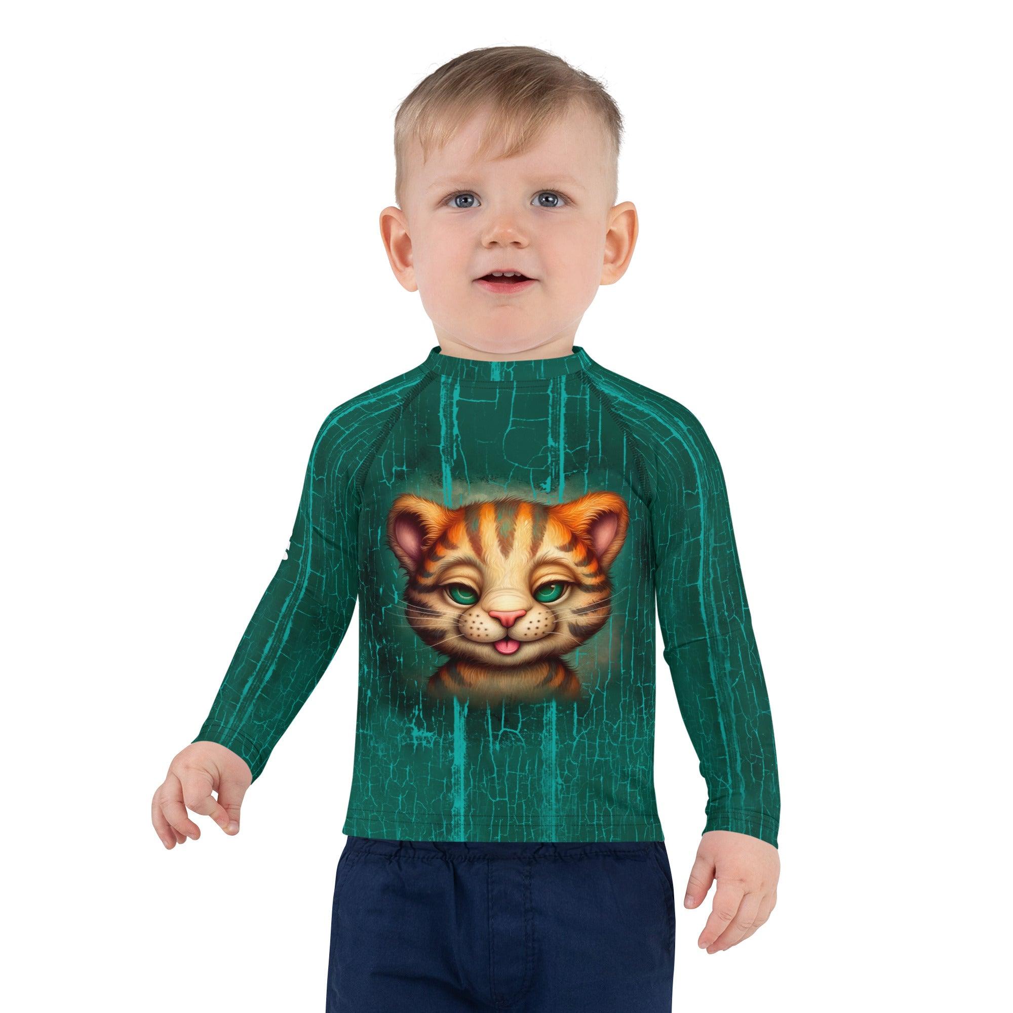 Group of children wearing Feline Visions Rash Guards.