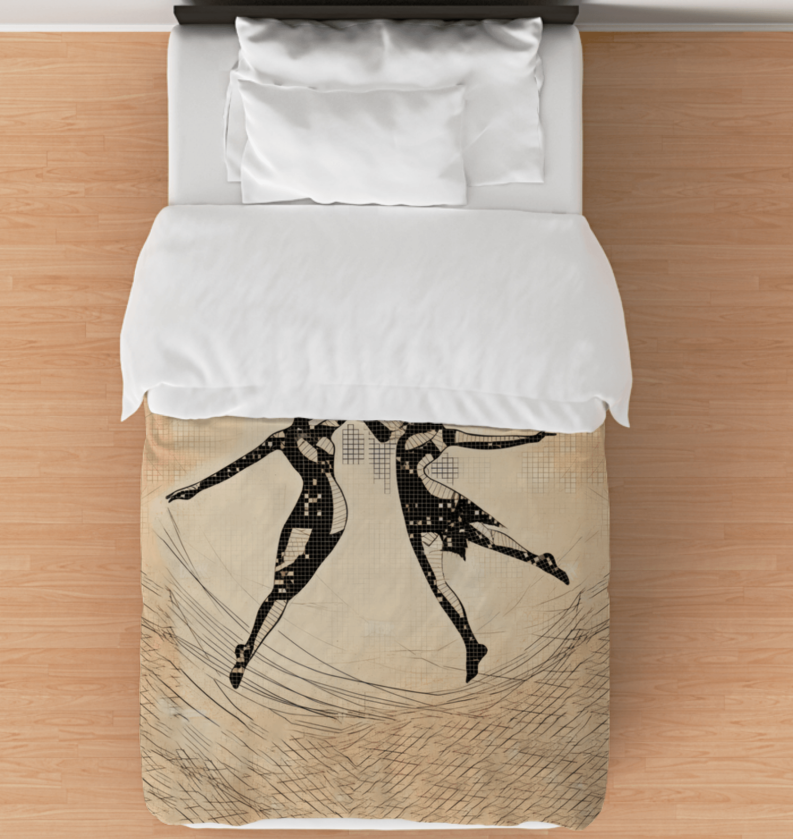 Vibrant and majestic dance-themed duvet cover adding a touch of elegance to bedding.