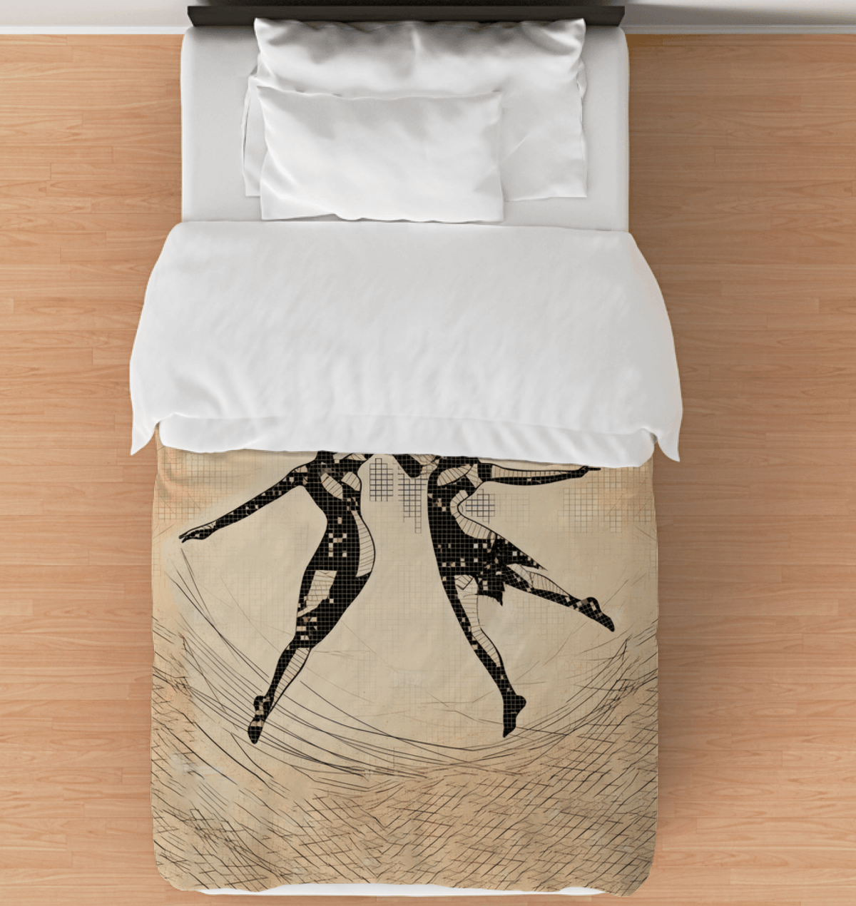 Vibrant and majestic dance-themed duvet cover adding a touch of elegance to bedding.