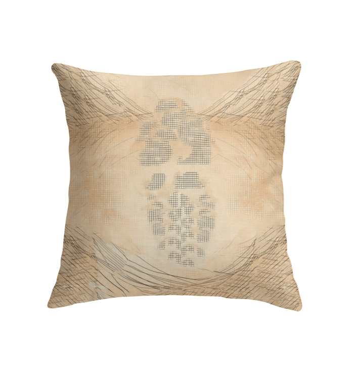 Close-up view of Majestic Feminine Dance Motion design on an indoor decorative pillow