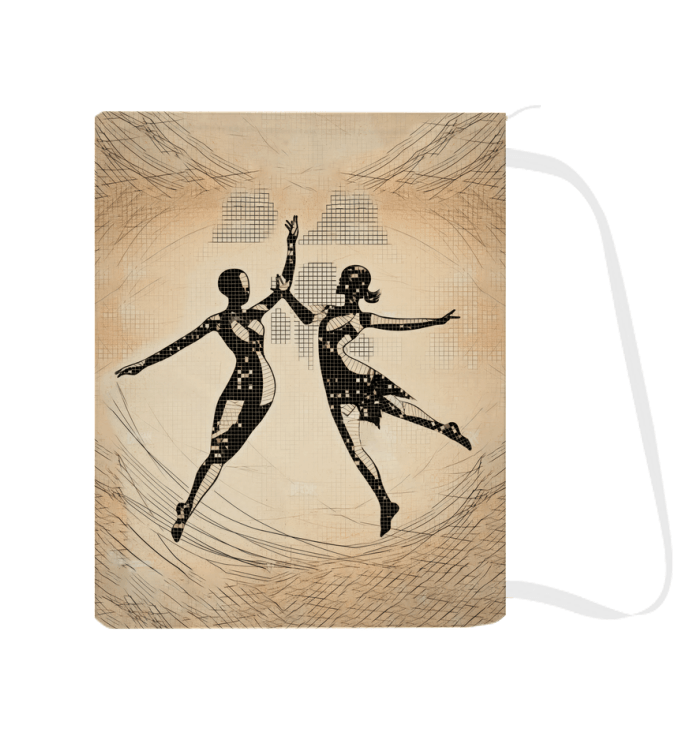 Elegant laundry bag with a dance-inspired pattern for stylish storage.