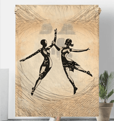 Elegant sherpa blanket featuring a majestic feminine dance motion, perfect for adding a touch of elegance to any room.