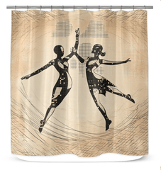 Majestic dance-inspired shower curtain design, ideal for modern feminine bathroom decor