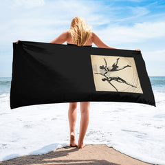 Elegant dance motion pattern on a high-quality towel, suitable for active use.