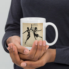 Glossy white mug with elegant dancer design