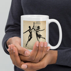 Majestic dancer silhouette on glossy mug