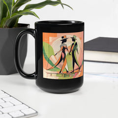 Elegant black coffee mug for dance lover