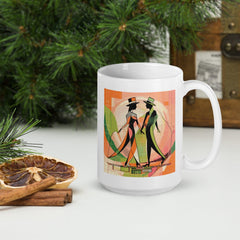 Majestic Women's Dance Attire themed white glossy coffee mug on a table.