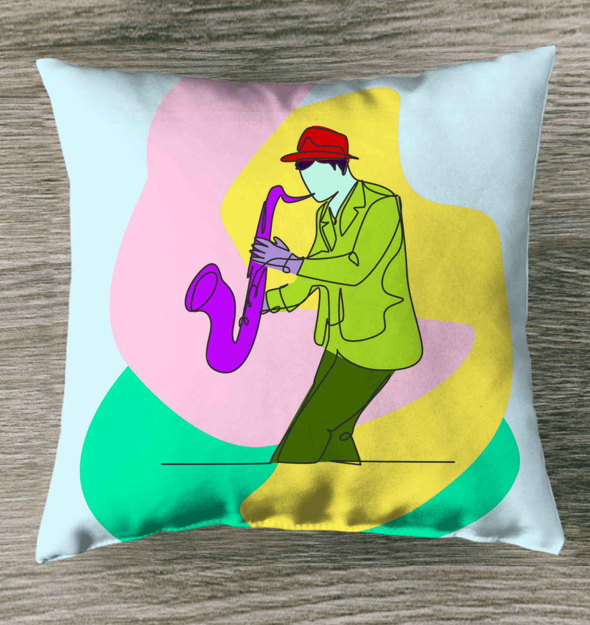 Male Saxophonist Indoor Pillow - Beyond T-shirts