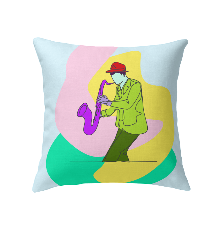 Male Saxophonist Indoor Pillow - Beyond T-shirts