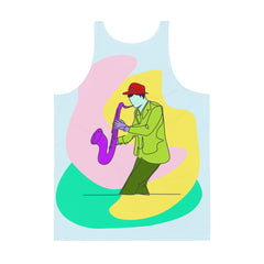 Male Saxophonist Unisex Tank Top Stylish Jazz Music Apparel