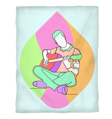 Man Playing Guitar Line Art Duvet Cover - Beyond T-shirts