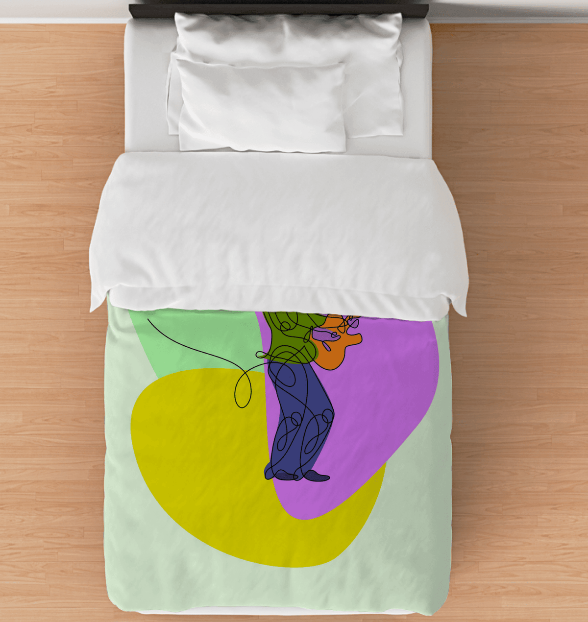 Man With An Electric Guitar Duvet Cover - Beyond T-shirts